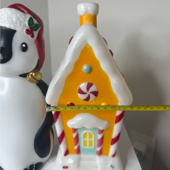 Christmas 11” Light Up Penguin,Ginger bread house & Candy Cane Blow Mold Decor - Picture 6 of 7